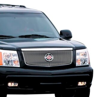 GR01FEG70S Chrome Polished 8X6 Vertical Billet Grille | 2002-2006 Cadillac Escalade With Logo Show/2002-2006 Cadillac Escalade EXT With Logo Show/2002-2006 Cadillac Escalade ESV With Logo Show (MAIN UPPER)