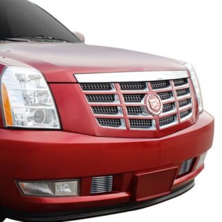 GR01FFD82C Silver Hairline Finish Horizontal Billet Grille | 2007-2014 Cadillac Escalade Not Fit ESV Platinum And Hybrid Models Without Tow hook (TOW HOOK)