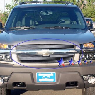 GR03FEC29A Polished Horizontal Billet Grille | 2001-2006 Chevy Avalanche  With Body Cladding (MAIN UPPER)