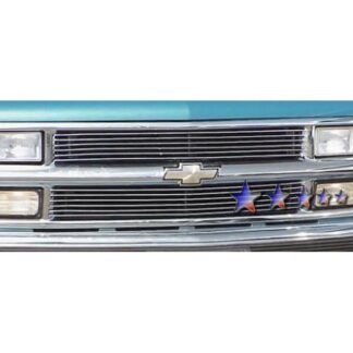 GR03FEG06A Polished Horizontal Billet Grille | 1994-1999 Chevy Blazer Not For S-10/1994-1999 Chevy C/K Pickup Not For C2500 Single Light/1994-1999 Chevy Suburban /1994-1999 Chevy Tahoe (MAIN UPPER)