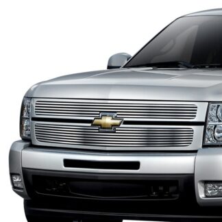GR03FEG66S Chrome Polished 8X6 Horizontal Billet Grille | 2007-2013 Chevy Silverado 1500 only for models with logo height exceeding center bar (MAIN UPPER)
