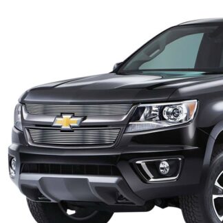 GR03FFC16C Silver Hairline Finish Horizontal Billet Grille | 2015-2020 Chevy Colorado Not For ZR2 Model (MAIN UPPER)