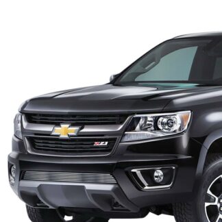 GR03FFC17C Silver Hairline Finish 8X6 Horizontal Billet Grille | 2015-2020 Chevy Colorado Not For ZR2 Model (LOWER BUMPER)