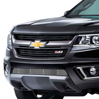 GR03FFC17F Chrome Polished Diy 20Mm Horizontal Channel Billet With Rivet Grille | 2015-2020 Chevy Colorado Not For ZR2 Model (Lower Bumper)