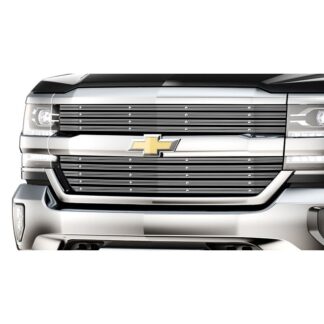 GR03FFC60F Chrome Polished Diy 20 Mm Horizontal Channel Billet With Rivet Grille | 2016-2018 Chevy Silverado 1500 Not For Z71 and High Country Model/2019 Chevy Silverado 1500 LD Not For Z71 and High Country Model (MAIN UPPER)