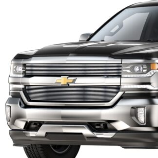GR03FFC60S Chrome Polished Horizontal Billet Grille | 2016-2018 Chevy Silverado 1500 Not For Z71 and High Country Model/2019 Chevy Silverado 1500 LD Not For Z71 and High Country Model (MAIN UPPER)