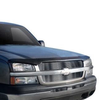 GR03FGF75C Silver Hairline Finish Horizontal Billet Grille | 2003-2006 Chevy Avalanche (MAIN UPPER + TOP BUMPER)