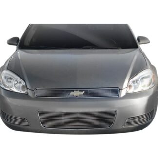GR03FGG56A Polished Horizontal Billet Grille | 2006-2013 Chevy Impala LT Without Fog Light/2006-2013 Chevy Impala LS Without Fog Light (MAIN UPPER + LOWER BUMPER)