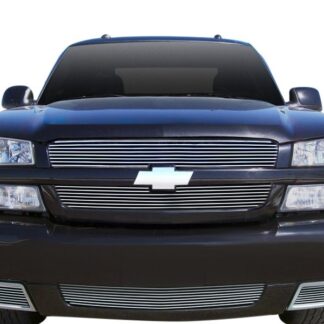 GR03FGH59A Polished Horizontal Billet Grille | 2003-2006 Chevy Avalanche (MAIN UPPER + LOWER BUMPER)