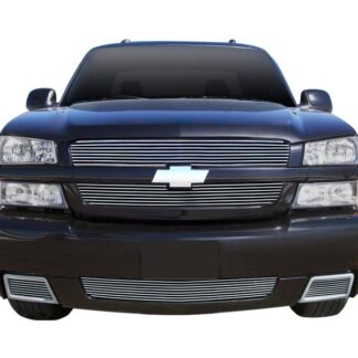 GR03FGH86A Polished Horizontal Billet Grille | 2003-2006 Chevy Silverado 1500 SS (MAIN UPPER + LOWER BUMPER)