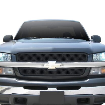 GR03GEG17H Black Powder Coated 1.8 mm Wire Mesh Grille | 2002-2006 Chevy Avalanche 1500 Without Body Cladding/2003-2005 Chevy Silverado 1500 /2003-2004 Chevy Silverado 2500 /2003-2004 Chevy Silverado 3500 /2003-2005 Chevy Silverado 1500 HD /2003-2004 Chevy Silverado 2500 HD /2002-2006 Chevy Avalanche 2500 Without Body Cladding (Main Upper)