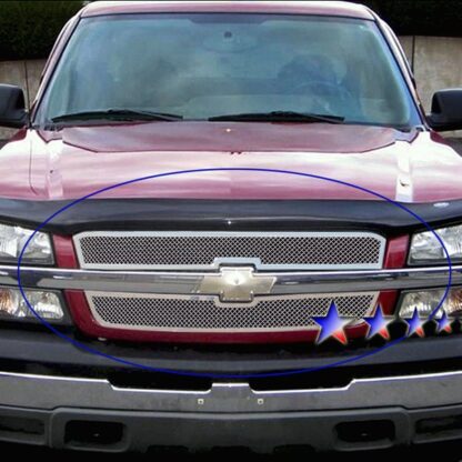 Chrome Polished Wire Mesh Grille 2002-2006 Chevy Avalanche 2500  Main Upper Without Body Cladding