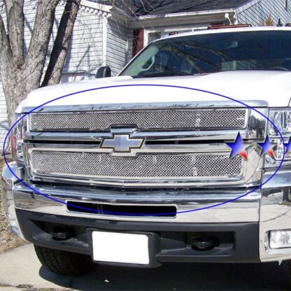 Chrome Polished Wire Mesh Grille 2007-2010 Chevy Silverado 2500 HD  Main Upper