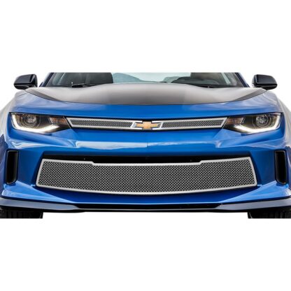 Chrome Polished Wire Mesh Grille 2016-2018 Chevy Camaro 2LT Main Upper with logo show