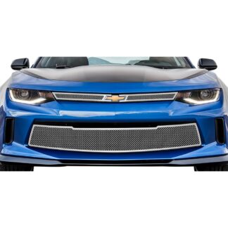 Chrome Polished Wire Mesh Grille 2016-2018 Chevy Camaro 1SS Main Upper with logo show