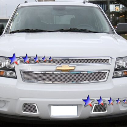 Chrome Polished Wire Mesh Grille 2007-2014 Chevy Suburban  Main Upper