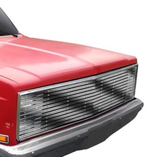 GR03HEB02F Chrome Polished Diy 20 Mm Horizontal Channel Billet With Rivet Grille | 1981-1988 Chevy Blazer  (Phantom Style With Stacked Lights)/1981-1987 Chevy C/K Pickup (Phantom Style With Stacked Lights)/1981-1988 Chevy Suburban (Phantom Style With Stacked Lights)/1981-1987 GMC C/K Pickup (Phantom Style With Stacked Lights)/1981-1988 GMC Jimmy (Phantom Style With Stacked Lights)/1981-1988 GMC Suburban (Phantom Style With Stacked Lights) (MAIN UPPER)