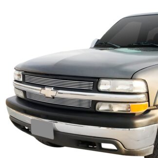 GR03HEC26S Chrome Polished 8X6 Horizontal Billet Grille | 2001-2002 Chevy Silverado 2500 Install Behind Opening/2001-2002 Chevy Silverado 3500 Install Behind Opening (Main Upper)