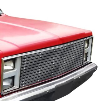 GR03HEJ02F Chrome Polished Diy 20 Mm Horizontal Channel Billet With Rivet Grille | 1981-1988 GMC Suburban (With Stacked Lights)/1981-1988 Chevy Blazer (With Stacked Lights)/1981-1987 Chevy C/K Pickup (With Stacked Lights)/1981-1988 Chevy Suburban (With Stacked Lights)/1981-1987 GMC C/K Pickup (With Stacked Lights)/1981-1988 GMC Jimmy (With Stacked Lights) (MAIN UPPER)