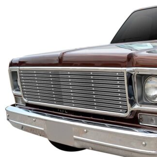 GR03HEJ08F Chrome Polished Diy 20Mm Horizontal Channel Billet With Rivet Grille | 1973-1980 Chevy Suburban /1973-1980 Chevy Blazer (Drilling Required for 1973-1974 Trucks)/1973-1980 Chevy C/K Pickup /1973-1980 GMC C/K Pickup /1973-1980 GMC Suburban (Main Upper)