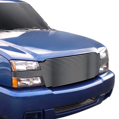 GR03HEJ26S Chrome Polished Horizontal Billet Grille | 2002-2006 Chevy Avalanche Without Body Cladding/2002-2005 Chevy Silverado 1500 /2003-2004 Chevy Silverado 2500 /2003-2004 Chevy Silverado 3500 (MAIN UPPER)