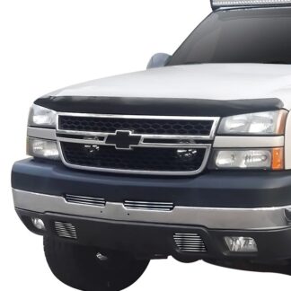 GR03HGI44C Silver Hairline Finish 8X6 Horizontal Billet Grille | 2003-2006 Chevy Silverado 1500 Tow Hook Cover/2003-2006 Chevy Silverado 2500 HD Tow Hook Cover/2003-2006 Chevy Silverado 3500 Tow Hook Cover/2003-2006 Chevy Silverado 1500 HD Tow Hook Cover/2003-2004 Chevy Silverado 2500 Tow Hook Cover/2007 Chevy Silverado 1500 Classic Only Tow Hook Cover/2007 Chevy Silverado 2500 HD Classic Only Tow Hook Cover/2007 Chevy Silverado 3500 Classic Only Tow Hook Cover/2002-2006 Chevy Avalanche Classic Without Body Cladding Tow Hook Cover (TOP BUMPER + TOW HOOK)