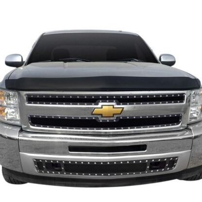 Black Powder Coated 1.8 mm Wire Mesh Rivet Style Grille | Chevy Silverado  (MAIN UPPER)