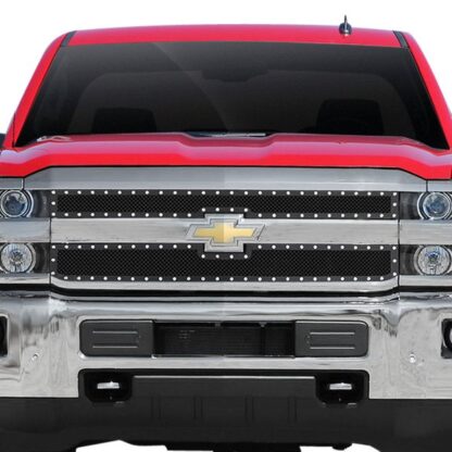 Black Powder Coated 1.8 mm Wire Mesh Rivet Style Grille | Chevy Silverado Only for LTZ (MAIN UPPER)