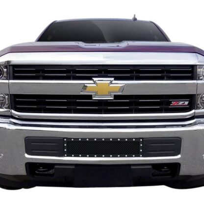 Black Powder Coated 1.8 mm Wire Mesh Rivet Style Grille | Chevy Silverado  (LOWER BUMPER)
