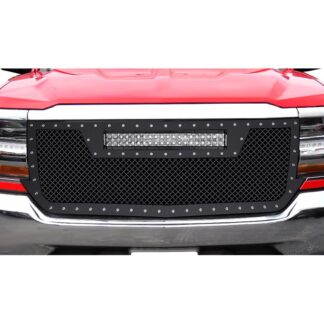 Black Powder Coated 1.8 mm Wire Mesh Rivet Style Grille | Chevy Silverado 1500 (MAIN UPPER)