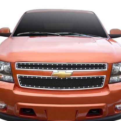 Black Powder Coated 1.8 mm Wire Mesh Rivet Style Grille | Chevy Suburban  (MAIN UPPER)
