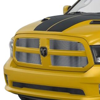 GR04FEI19C Silver Hairline Finish Horizontal Billet Grille | 2013-2018 Ram 1500 Honeycomb Style Only/2019 Ram 1500 Classic Honeycomb Style Only (MAIN UPPER)