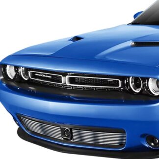 GR04FFC38C Silver Hairline Finish Horizontal Billet Grille | 2015-2021 Dodge Challenger With Adaptive Cruise Control  Not For SRT OR R/T Scat Pack Widebody Models (LOWER BUMPER)