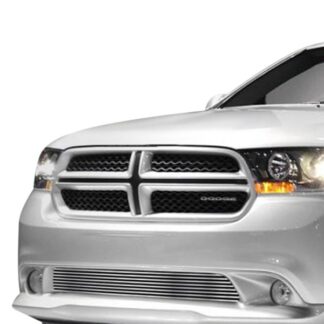 GR04FFH69C Silver Hairline Finish Horizontal Billet Grille | 2011-2013 Dodge Durango (Tow Hook Must Be removed) (LOWER BUMPER)