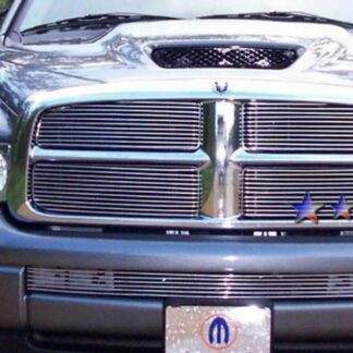 GR04HED75A Polished Horizontal Billet Grille | 2002-2005 Dodge Ram Sport (LOWER BUMPER)