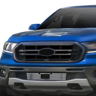 GR06FEA91S Chrome Polished 8X6 Horizontal Billet Grille | 2019-2021 Ford Ranger With Adaptive Cruise Control (LOWER BUMPER)