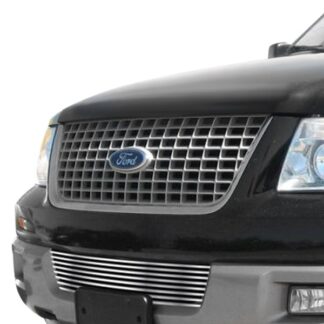 GR06FEC77C Silver Hairline Finish 8X6 Horizontal Billet Grille | 2003-2006 Ford Expedition Web All Models (LOWER BUMPER)