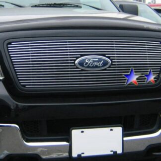 GR06FEG27A Polished Horizontal Billet Grille | 2004-2008 Ford F-150 Honeycomb Style With Logo Show Not For FX2/FX4 and King Ranch Model (MAIN UPPER)
