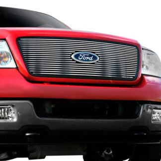 GR06FEG27C Silver Hairline Finish Horizontal Billet Grille | 2004-2008 Ford F-150 Honeycomb Style With Logo Show Not For FX2/FX4 and King Ranch Model (MAIN UPPER)