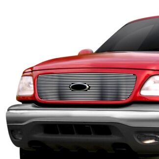 GR06FEG31C Silver Hairline Finish Horizontal Billet Grille | 1999-2002 Ford Expedition  With Logo Show (MAIN UPPER)