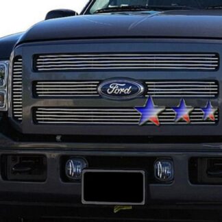 GR06FEG81A Polished Horizontal Billet Grille | 2005-2007 Ford Excursion No Honeycomb Between Bars/2005-2007 Ford F-250 No Honeycomb Between Bars/2005-2007 Ford F-350 No Honeycomb Between Bars/2005-2007 Ford F-450 No Honeycomb Between Bars/2005-2007 Ford F-550 No Honeycomb Between Bars (MAIN UPPER)