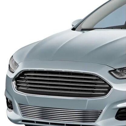 GR06FEI41C Silver Hairline Finish Horizontal Billet Grille | 2013-2016 Ford Fusion (LOWER BUMPER)
