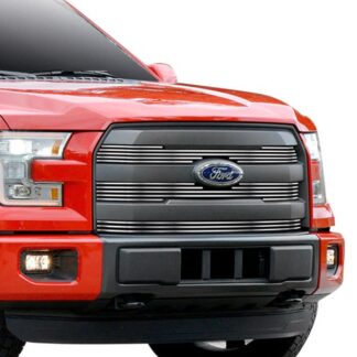GR06FFC12S Chrome Polished 8X6 Horizontal Billet Grille | 2015-2017 Ford F-150 Lariat Without Front Camera/2015-2017 Ford F-150 King Ranch Without Front Camera (MAIN UPPER)