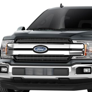 GR06FFD01C Silver Hairline Finish Horizontal Billet Grille | 2018-2019 Ford F-150 (drilling may be required for XL/XLT/King Ranch/Plantinum) (LOWER BUMPER)