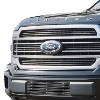 GR06FFD01F Chrome Polished Diy 20 Mm Horizontal Channel Billet With Rivet Grille | 2018-2020 Ford F-150 (drilling may be required for XL/XLT/King Ranch/Plantinum) (LOWER BUMPER)