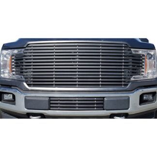 GR06FFD01Z Black Powder Coated 20 Mm Wide Billet With Rivet Grille | 2018-2020 Ford F-150 (drilling may be required for XL/XLT/King Ranch/Plantinum) (LOWER BUMPER)
