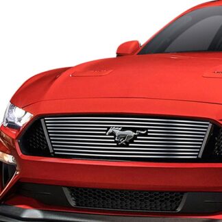 GR06FFD48S Chrome Polished Horizontal Billet Grille | 2018-2021 Ford Mustang Only for V8 GT models with logo show (MAIN UPPER)