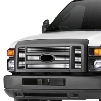 GR06FFF58S Chrome Polished 8X6 Horizontal Billet Grille | 2008-2014 Ford E-Series /2008-2014 Ford Econoline (MAIN UPPER)