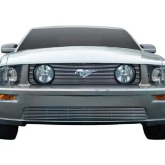 GR06FFJ14A Polished Horizontal Billet Grille | 2005-2009 Ford Mustang GT V8 Not For California Edition (LOWER BUMPER)