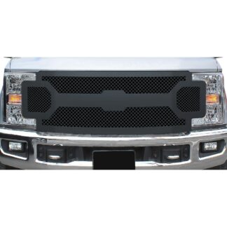 GR06GFC63K Black Powder Coated 1.8 mm Wire Mesh Grille | 2017-2019 Ford F-250 Without Front Camera/2017-2019 Ford F-350 Without Front Camera/2017-2019 Ford F-450 Without Front Camera/2017-2019 Ford F-550 Without Front Camera (MAIN UPPER)